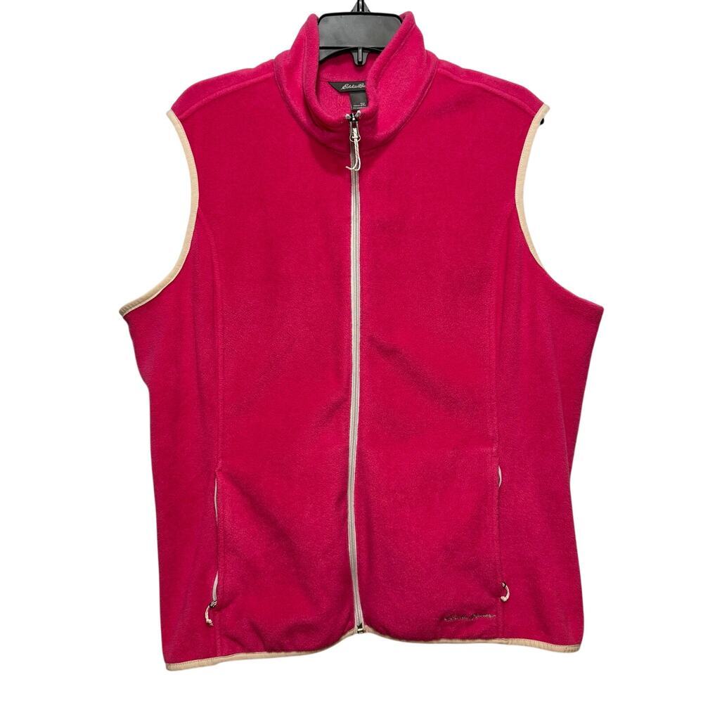 Eddie Bauer women’s‎ zip-up pink vest. Size 2XL